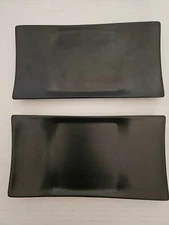 Linens N Things Rectangle Black Matte Tidbit Hors D'oeuvre Trays (2)