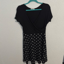 Le Lis- fit and flare black polka dot dress size xxl