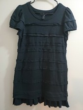 Marc By Marc Jacobs Short Sleeve Women's Sz M Black Dress With Frills/GUC 