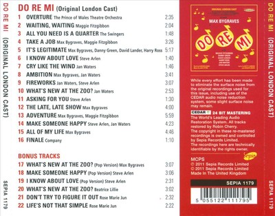 ORIGINAL LONDON CAST DO RE MI NEW CD