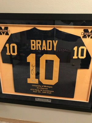 tom brady autographed michigan jersey