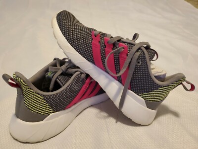 Adidas Women's Questar Flow Running Shoes US 7.5 Grey/Pink/Yellow 2S1 | eBay