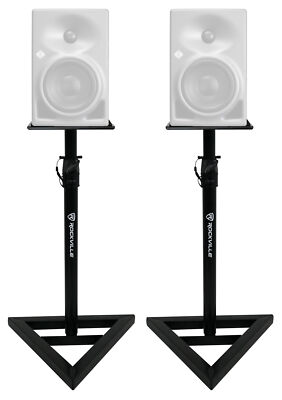 (2) Rockville Adjustable Studio Monitor Speaker Stands For Neumann KH 80 DSP