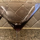 Pair of Marquis By Waterford Purple Polka Dot Martini Glasses RARE HTF color — photo 2