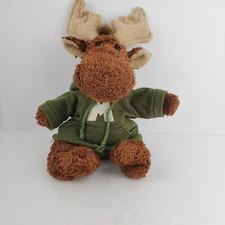 Animal Adventure Moose Plush 12" Stuffed Animal Green Hoodie Harry & David 2007