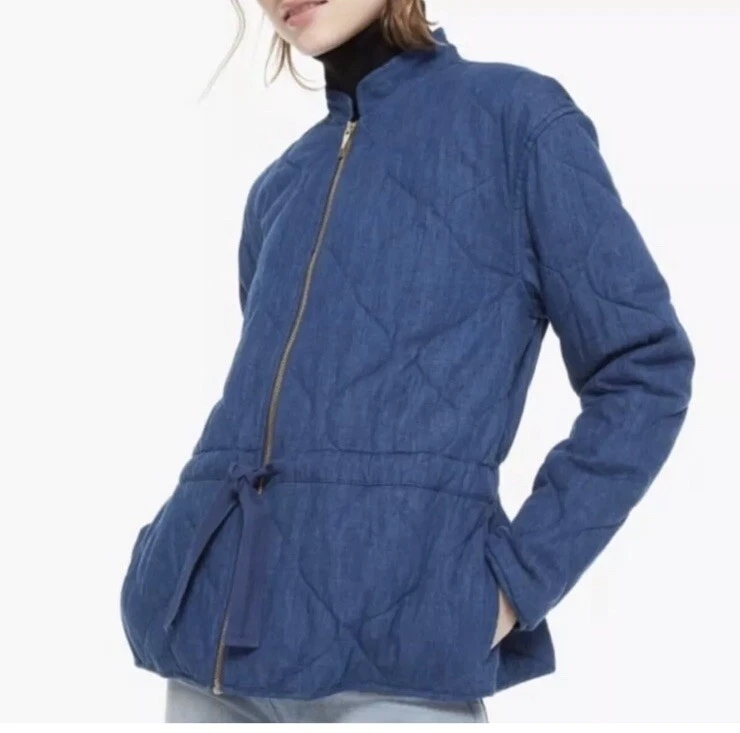 Giacca Kate Spade blu trapuntata misto cotone taglia M ottima $395