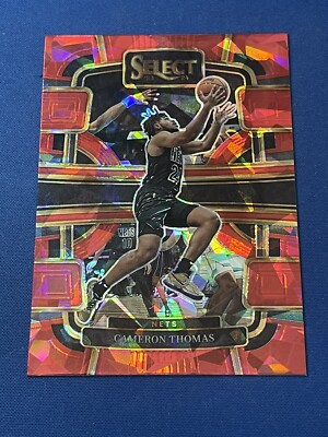 Cameron Thomas 2023-24 Panini Select Red Cracked Ice Prizm #6 Brooklyn Nets
