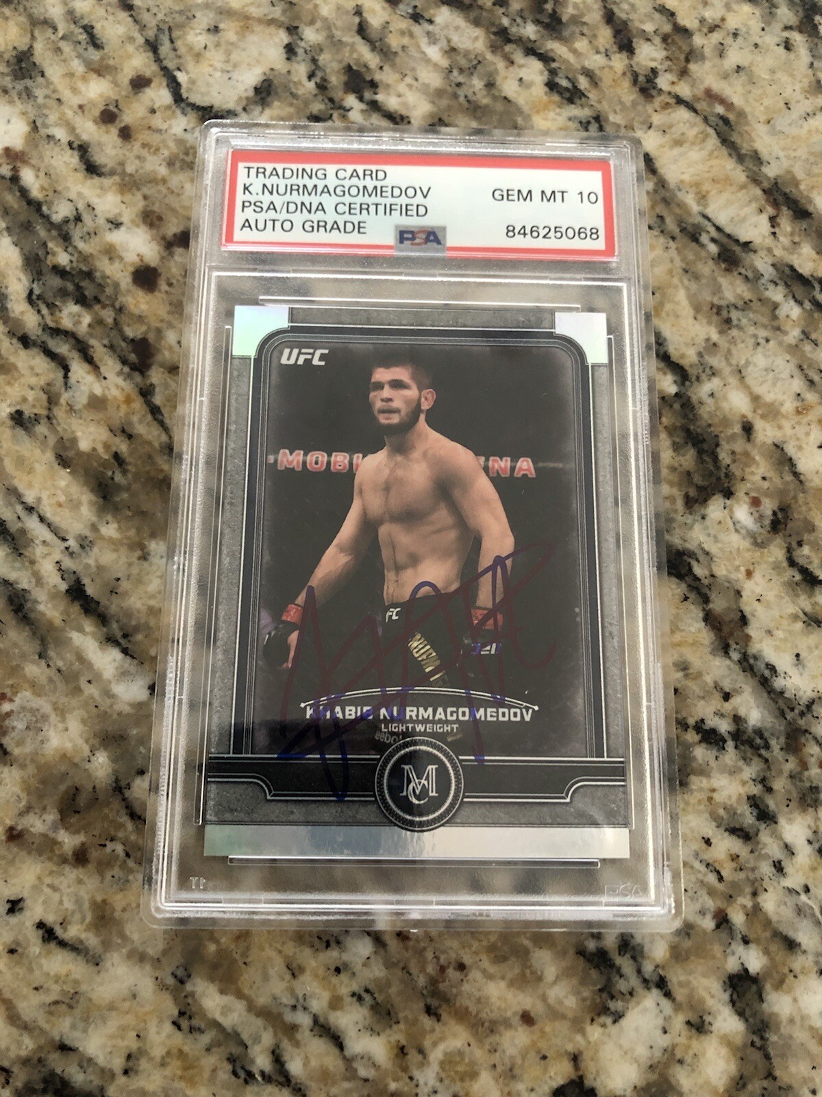 Khabib Nurmagomedov Signed 2019 Topps Museum Collection # 15 PSA/DNA Gem Mint 10