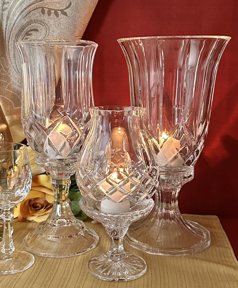 Crystal Hurricane Candle Holders Mixed Lot Party / Wedding Centerpiece Decor 3 - - Image 2 of 4