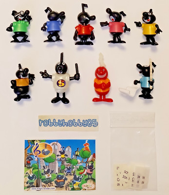 MUSICAL NOTES COMPLETE SET 9 FIGURES + PAPERS KINDER JOY SURPRISE EGG TOYS 2005