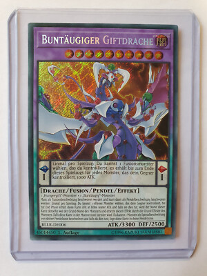 Buntäugiger Giftdrache BLLR-DE006 Secret-Rare 1 Auflage YU-GI-OH Karte Near Mint