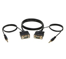 3FT SVGA Video Cable  3.5mm Audio Male to Male Aux Jack PC Display Monitor Cord