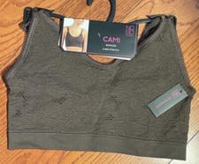 NWT Womens Brown Flower No Boundaries Bralette Cami Bra Size Large