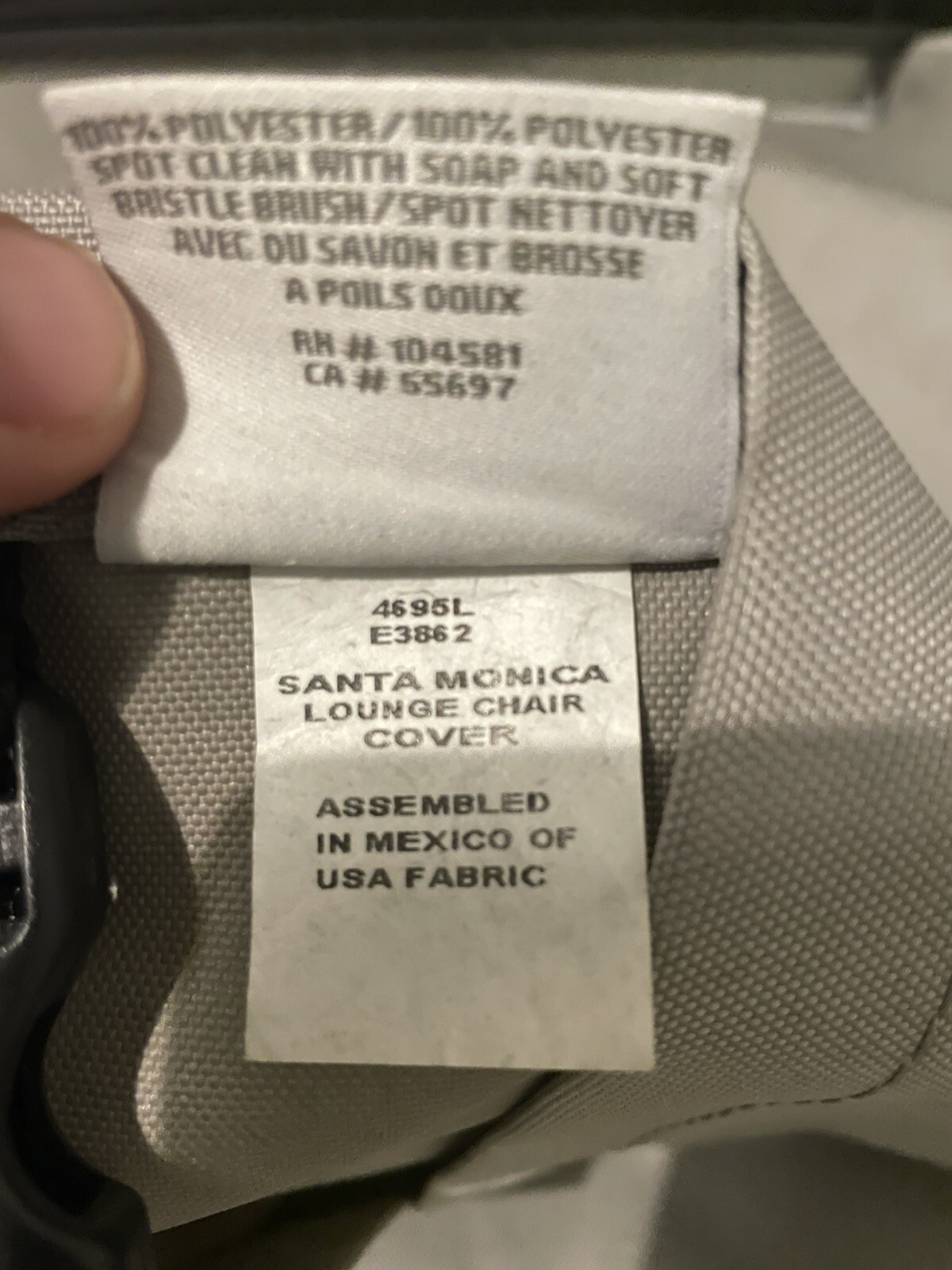 Restoration Hardware Santa Monica Luxe Lounge Chair Cover Sunbrella NEW