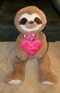 sloth valentine's day plush