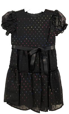 Little Angels Black Dress Toddler Girl 2T Party Formal Glitter Dot Bow NEW  | eBay
