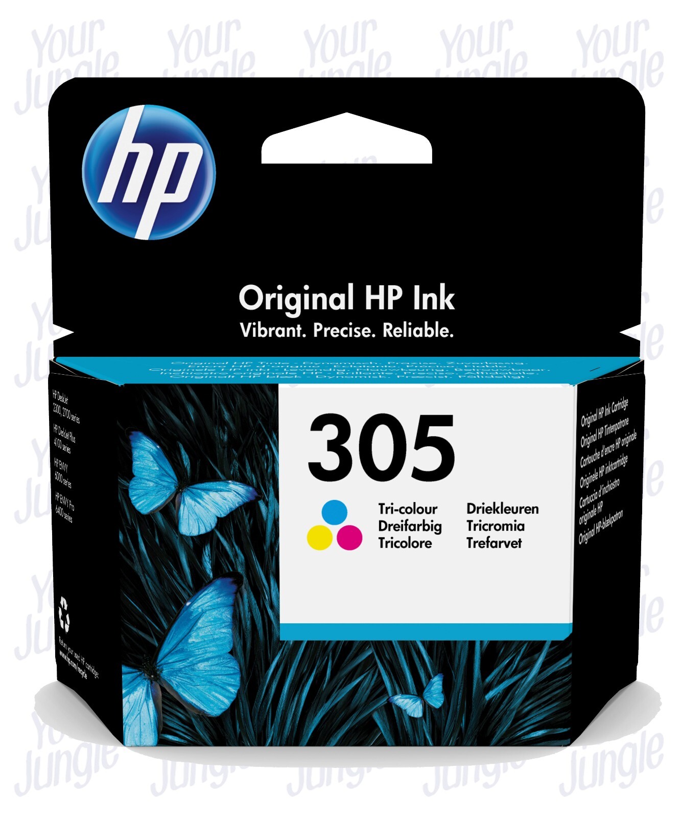 Genuine HP 305 / 305XL Black & Tri-Color Ink Cartridges - 4-Pack For DeskJet Plus 6000, ENVY 6000 Series
