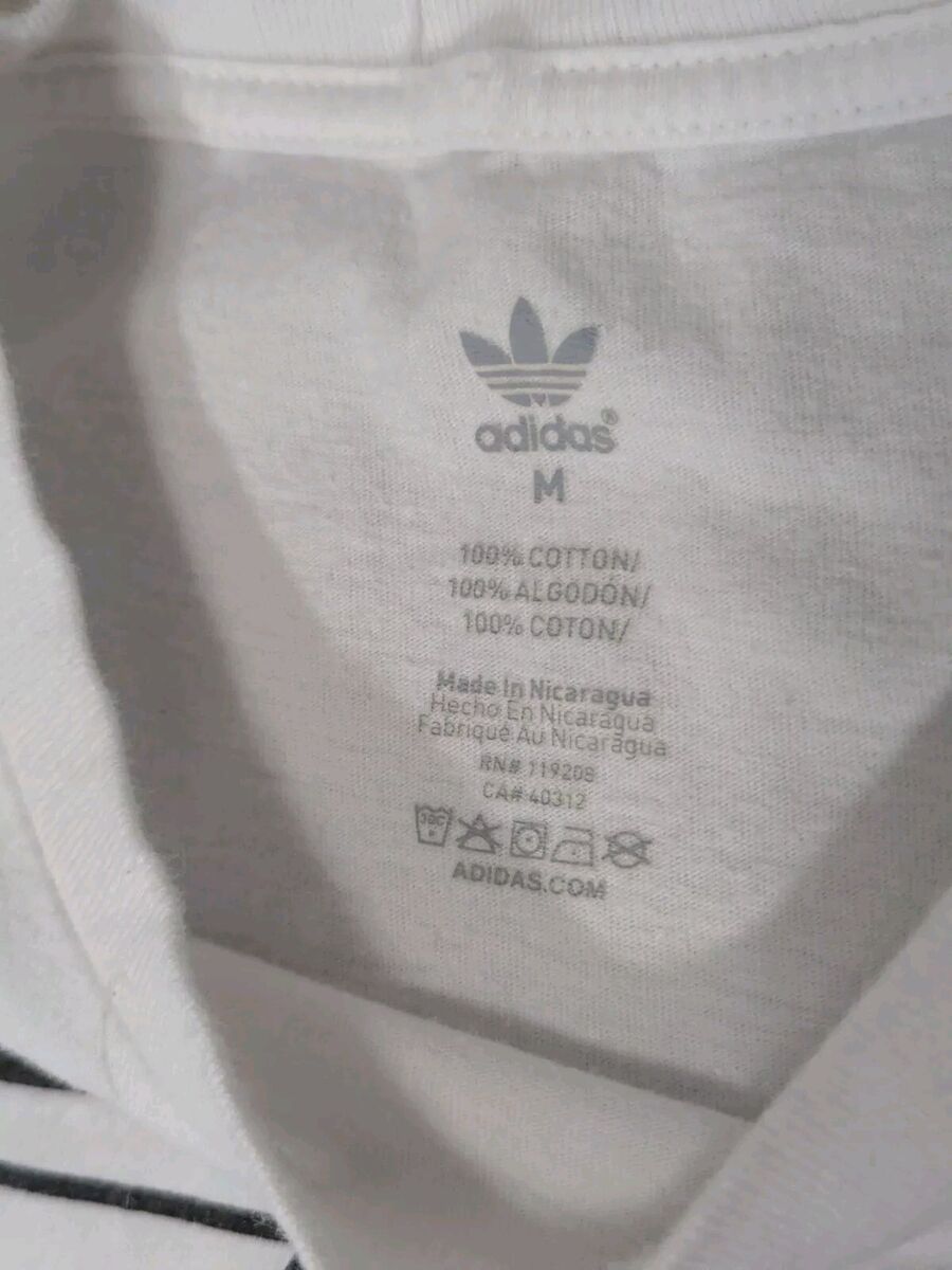 Y2K Adidas Shirt Men's Classic Logo White Graphic Cotton Tee Y2K Adidas Shirt Men's Classic Logo White Graphic Cotton Tee