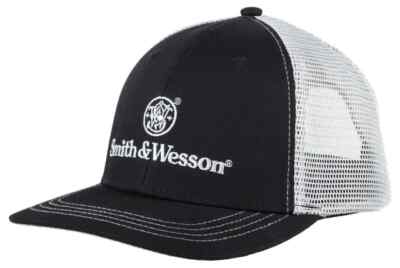 S&W Smith & Wesson Snapback Mesh Trucker Hat Baseball Cap Adjustable Black New