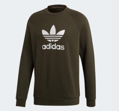 Adidas Originals Trefoil Warm-Up Crew Sweatshirt Night Cargo/White Men's 2XL