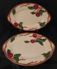 Franciscan Apple Set of 2 Serving Platters 12.5 14.25 in Vintage 1960s Made USA