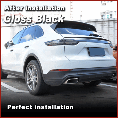 Spoiler nero lucido centrale spoiler posteriore ala labbro per Porsche Cayenne 2018-22 - Foto 3 di 11