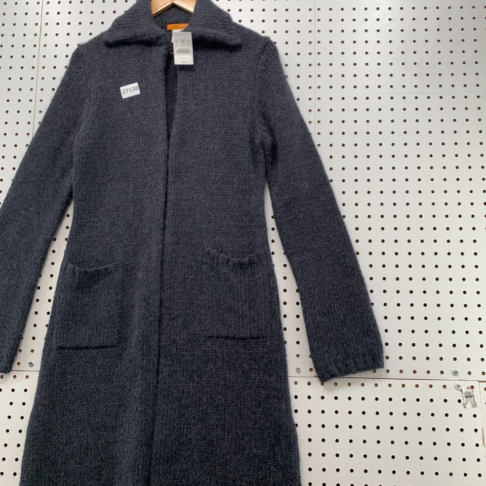 NUEVO J Abrigo Mujer Mediano Mezcla Alpaca Gancho y Ojo Gris Se Ajusta a 17x40 Nuevo con Etiquetas $100 Foto 4 de 4