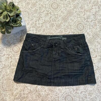American Eagle Vintage Dark Blue Jean Skirt size