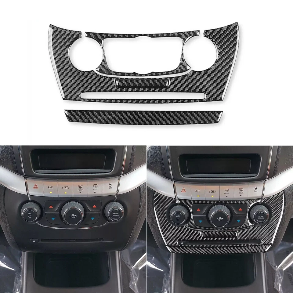 Kits de 40 piezas de cubierta interior completa de fibra de carbono real para Dodge Journey 2011-20 Foto 3 de 4