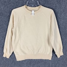 H M Sweatshirt Women's XS Pullover Beige Cotton Blend Extra Small Adults