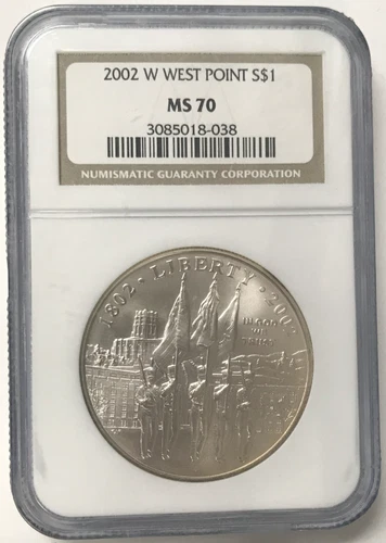 2002-W West Point Bicentennial Commemorative Silver Dollar $1 NGC MS70