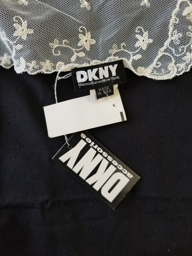 DKNY Elfenbein Cremeweiß Chantilly Spitze Blumen Vintage Schal USA - 5" x 56" - Bild 8 von 8