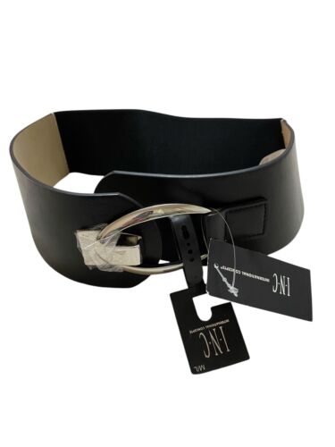 INC International Concepts Wide Interlocking Belt Size M/L Black NEW