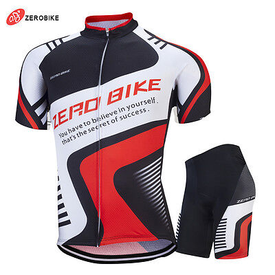 Zerobike Mens Cycling Jersey Bike Jersey Shorts Set Sports Bicycle Clothing Wear