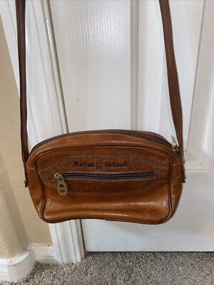 Vintage Italian Marino Orlandi Shoulder Crossbody Bag 3 Zip Pockets