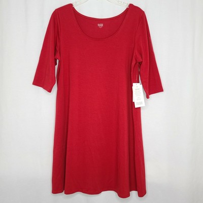womens red t shirt dress