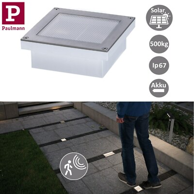 Paulmann LED Solar Bodeneinbauleuchten Aron mit Bewegungsmelder 2 Modi 100x100mm