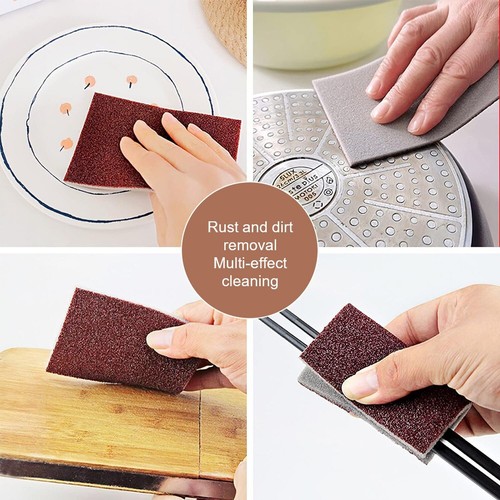 10PCS Emery Sponge Brush Eraser Scrub Kitchen Cleaning for Removing Rust Pots - Picture 4 of 9