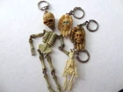 Vintage lot jointed skeleton skull  keychains