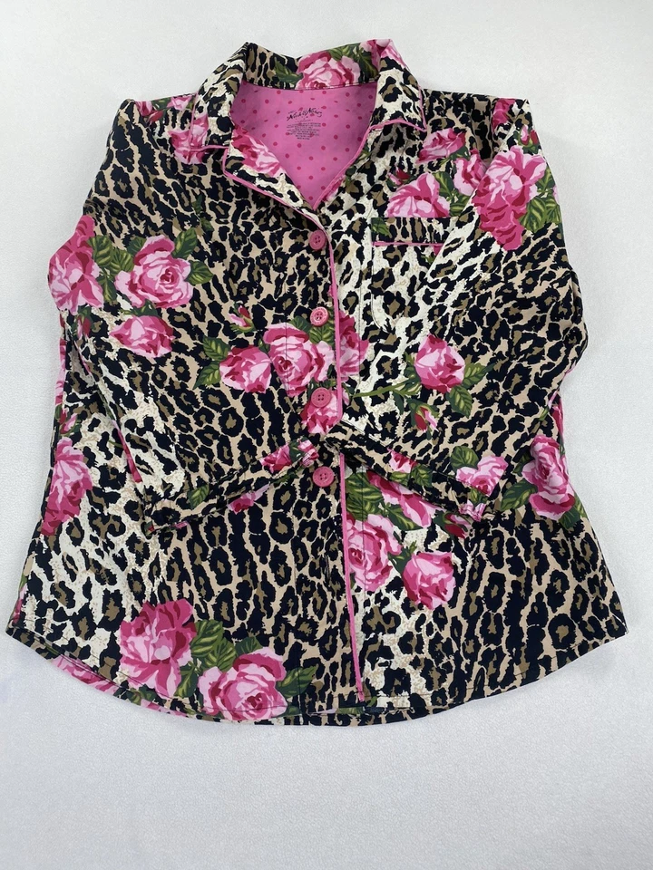 Набор пижам Nick & Nora леопард, гепард и розовая роза капри размер маленький - Изображение 2 из 4