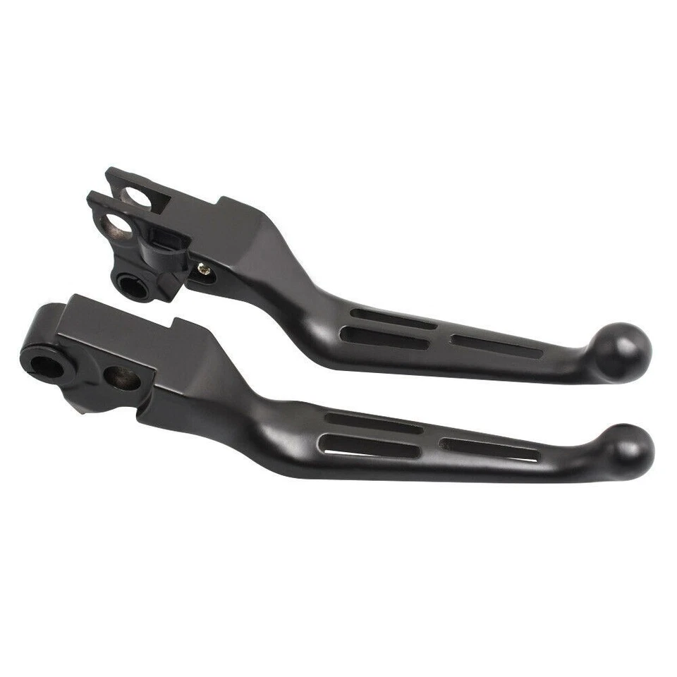 Black/Chrome Slotted Brake Clutch Levers for Harley Sportster Dyna Road Glide - Изображение 3 из 4