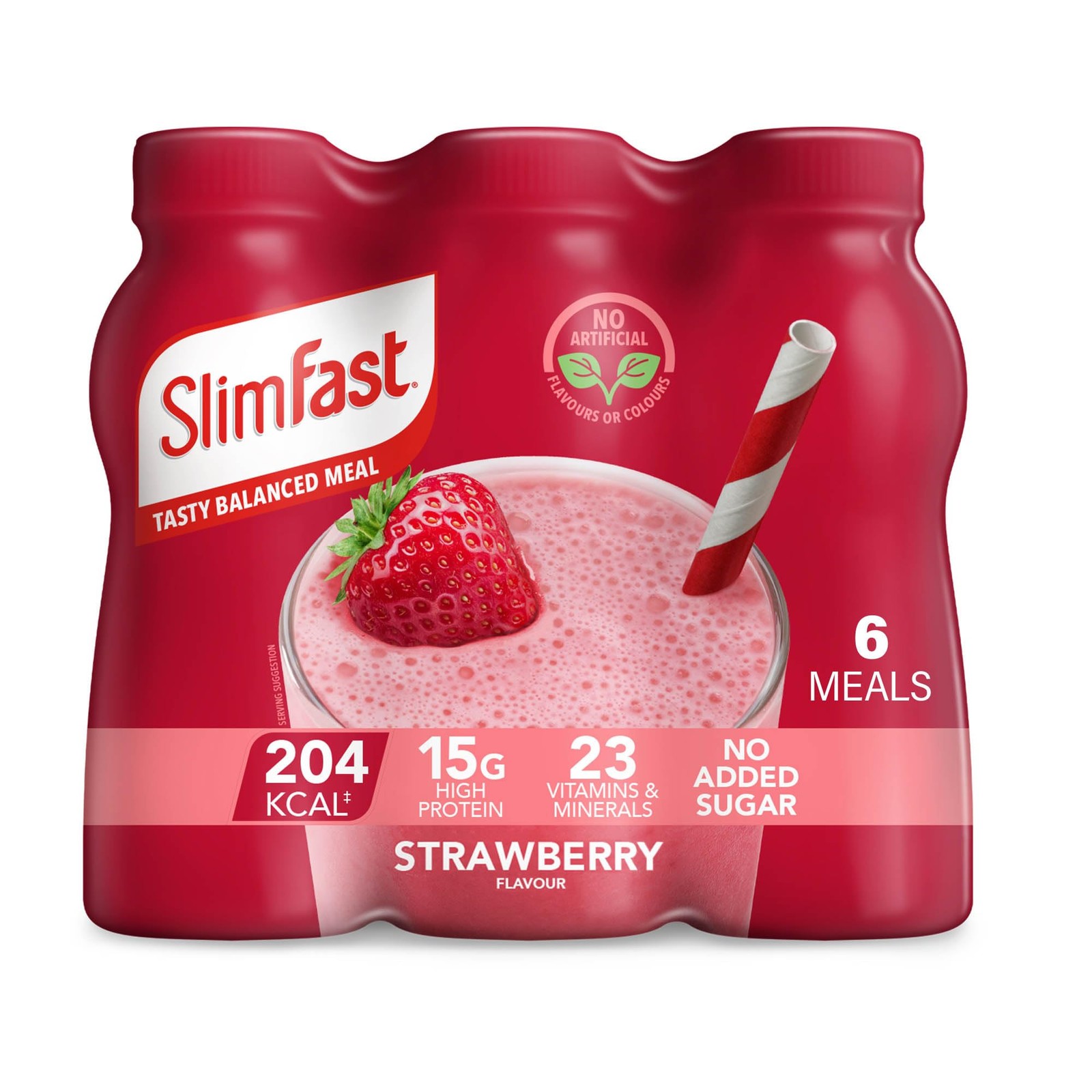 SlimFast Milkshake Multipack Bottle Strawberry 6x325ml - Image 3