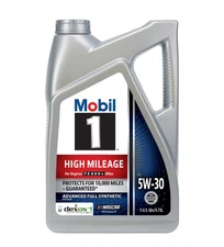 Mobil 1 High Mileage Full Synthetic Motor Oil 5W-30, 5 Quart
