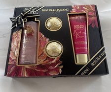 Baylis and Harding England Boudoire Rose Bath and Body Set 4 Piece New Sealed