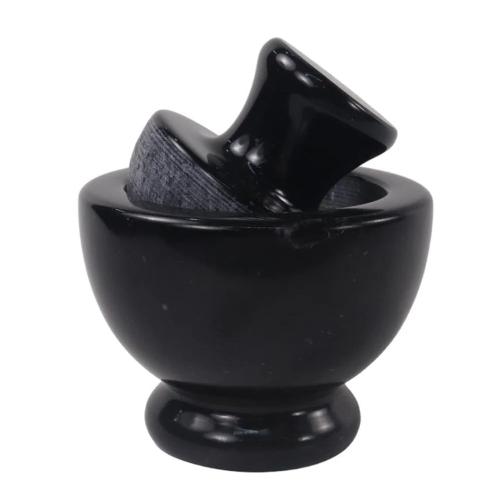 Marble Mortar and Pestle 4.5" Herb Grinder Spice Crusher Set for Kitchen Counter