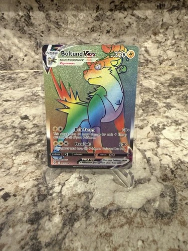 Pokémon TCG Boltund VMAX 267/264 Rainbow Secret Rare Fusion Strike NM