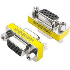 5-Pack VGA Coupler 15-Pin SVGA Female to Female Mini Gender Changer Adapter
