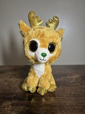 Ty Beanie Boos - GLITZY the Christmas Reindeer 6" NEW MWMTs Stuffed Animal Toy