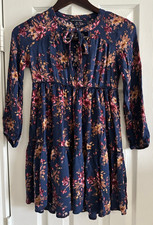 American Eagle Women's Long Sleeve Floral Mini Dress, Size XXS
