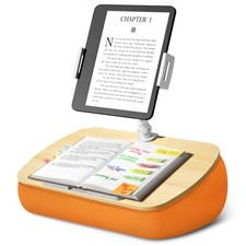Cozy Kindle Pillow Stand with 360  Adjustable Holder, Wooden Panel, iPad Stan...
